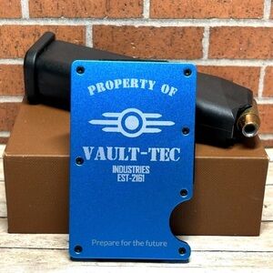 Tactical Minimalist Metal Vault Tec Wallet, Slim RFID Card Holder Fallout Wallet